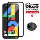 2 в 1 закаленное стекло для Google Pixel 4a Защитная пленка для экрана для Pixel 4 a полное покрытие защитное стекло