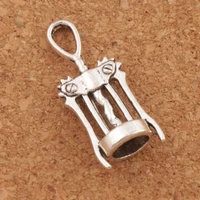 wine corkscrew opener spacer charm beads pendants alloy handmade jewelry diy l285 25pcs 27 3x11 3mm zinc alloy