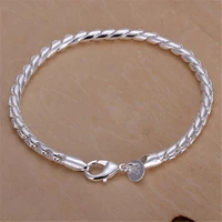 wholesale men women rope chain 925 stamp silver solid bracelets wedding gift party fashion jewelry christmas gifts 20cm 8inch