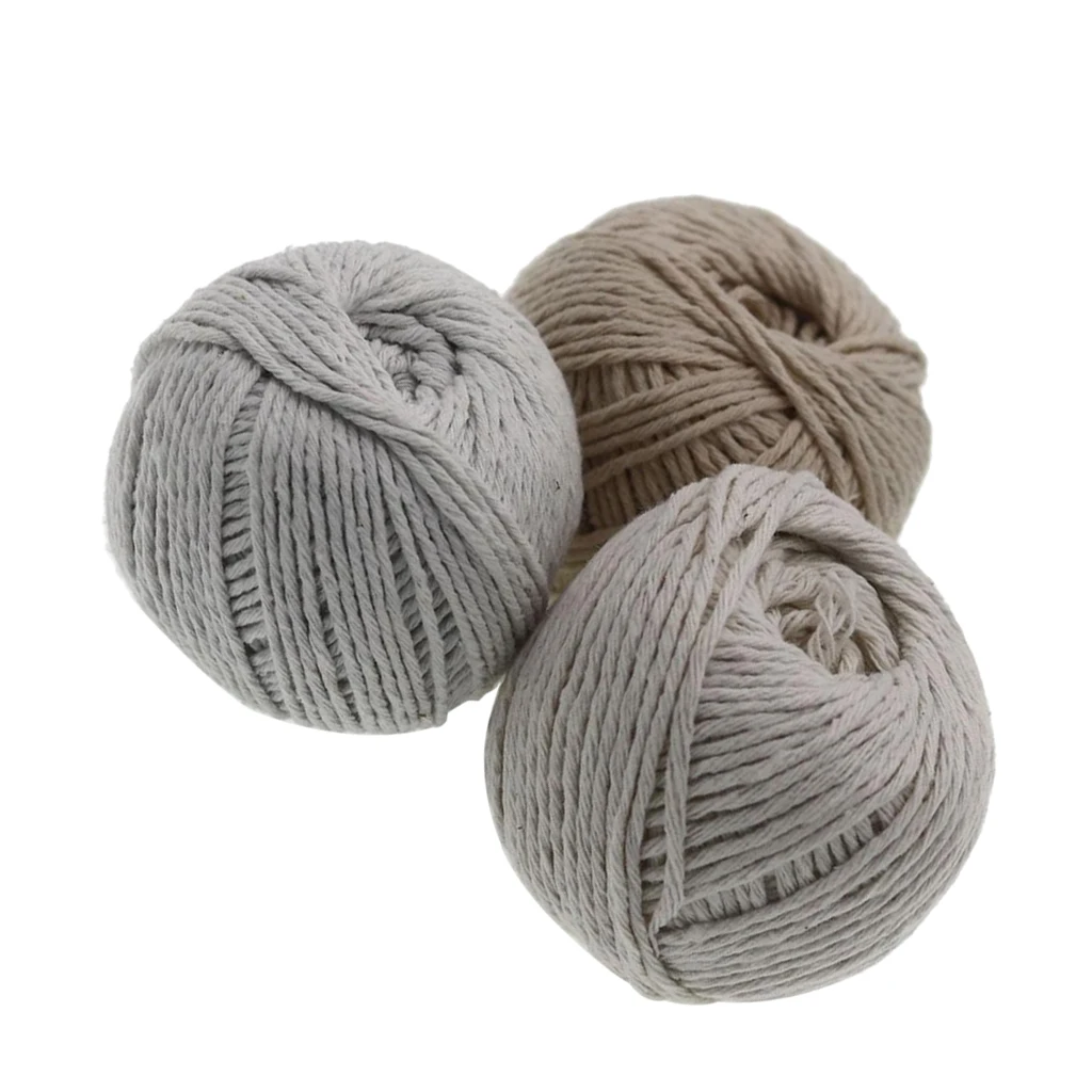

3 Rolls Soft Cotton Cord for Wall Hanging Crafts Multicolor Cotton String