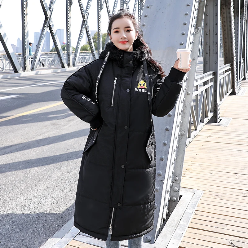 

Winter Coat Women Hooded Thick Warm Padding Cotton Coat Women 2019 New Mid-Length Convenience Collocation Casual Cotton Jacket
