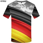 Мужская футболка с 3D-принтом KYKU, Повседневная футболка с принтом карты мира и немецкого флага, лето 2019
