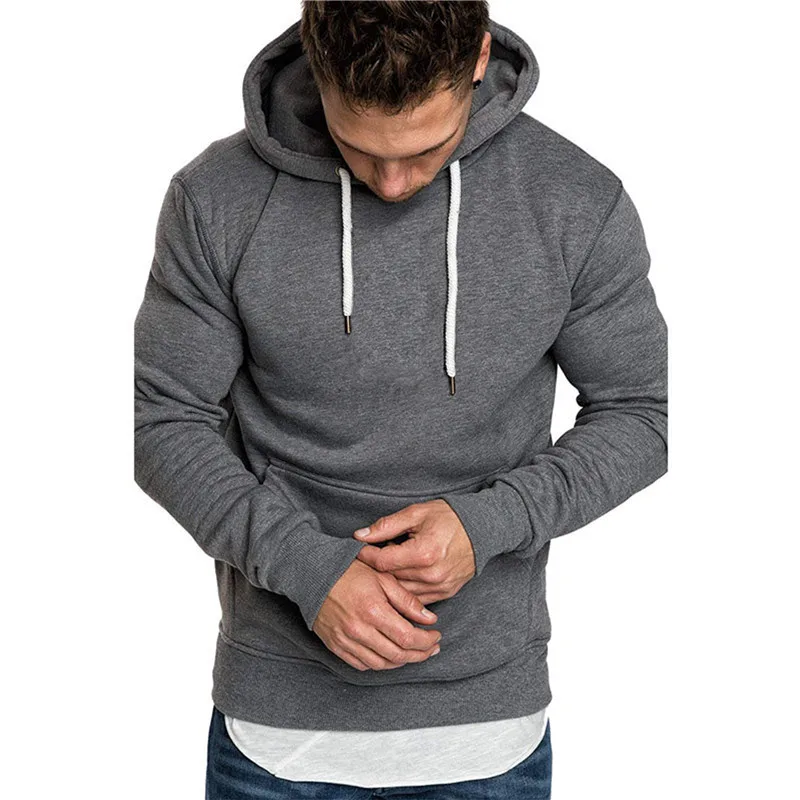 

New Fashion Camouflage Men Hip Hop Streetwear Casual Hoodies Sweatshirts Elasticity Solid Color Fleece Thick Warm Threaded Cuffs