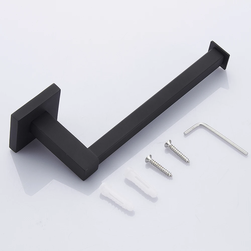 Квадратный держатель для туалетной бумаги из нержавеющей стали матовая черная