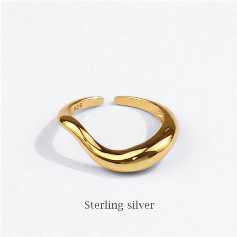 

Sole Memory Wavy Cute Mini Simple Silver Color Female Resizable Opening Rings SRI770