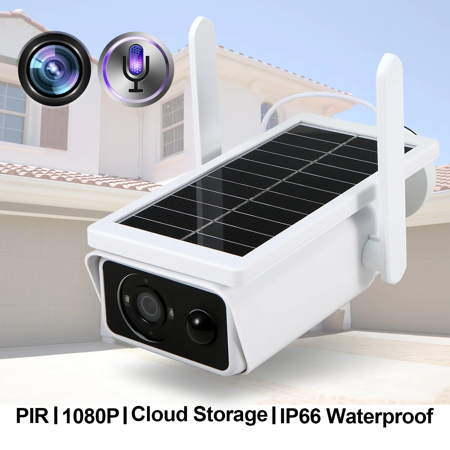 Солнечная Wi Fi камера 1080P ИК датчик движения Ночное Видение Поддержка облачного
