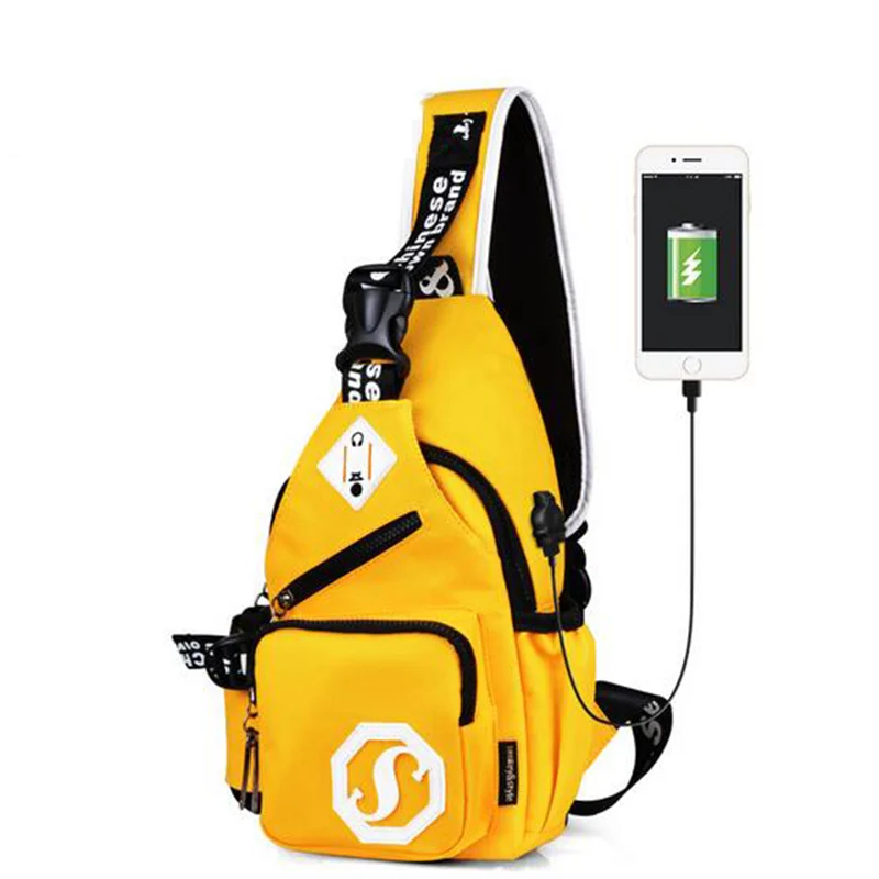 

Мужская нагрудная сумка с USB-зарядкой, мужские сумки-мессенджеры, повседневная мужская дорожная сумка, современная модная наплечная сумка в...