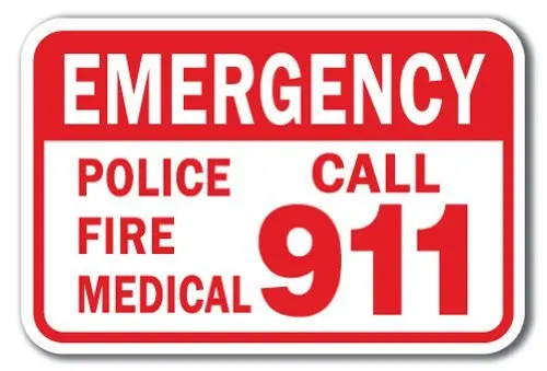

Wall Art Sign 12x16 Emergency Police Fire Medical Call 911 Sign Caution Sign Notice Tin Metal Sign