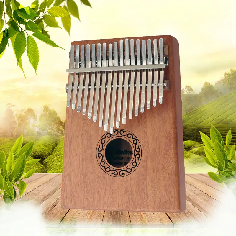 

17 Key Thumb Piano Mahogany Finger High-Quality Wood Mbira Likembe Percussion Instrument African Solid Kalimbas For Kids