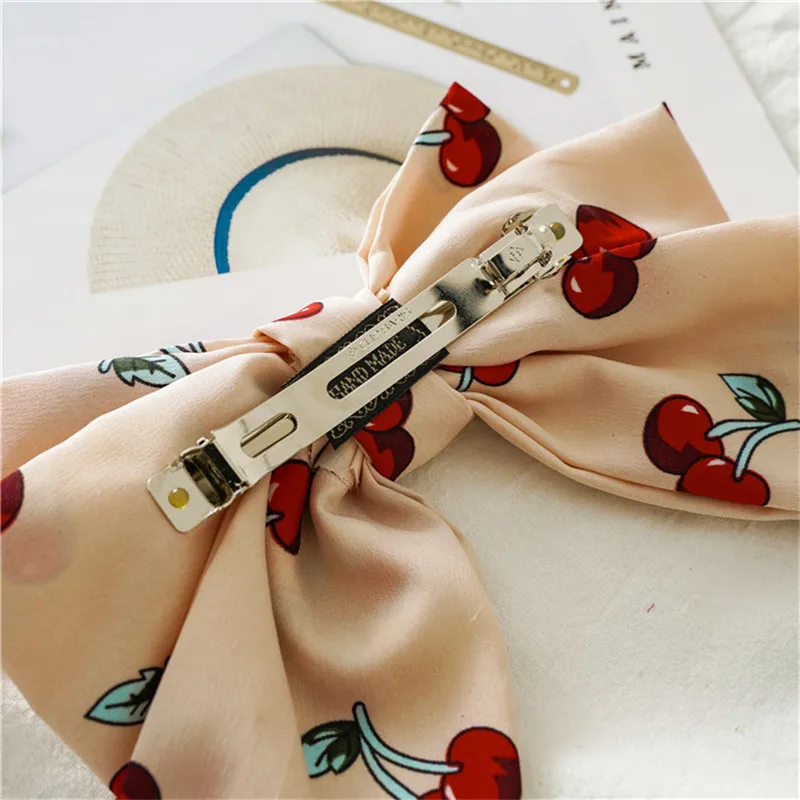 2019 Hot Sale New 1 pcs Cherry Printed Hairpins France Style Hair Clips For Woman Bowknot Girls Accessories | Красота и здоровье