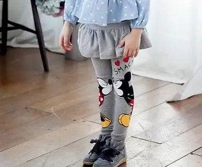 Новинка 2019 года сезон осень зима юбка с Минни Маус для маленьких девочек брюки