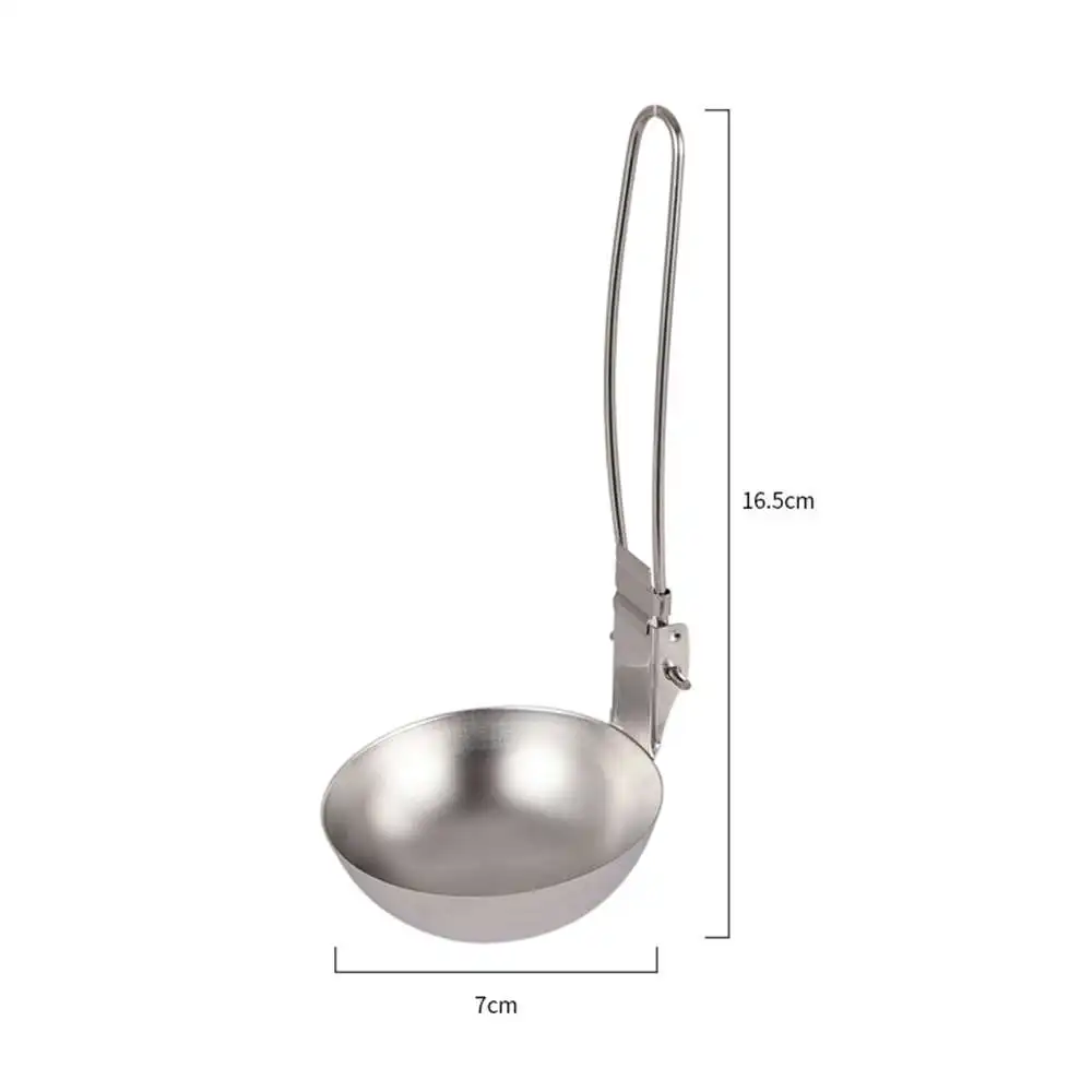 

1 Piece Portable Outdoor Camping 304 Stainless Steel Spoon with Folding Handle