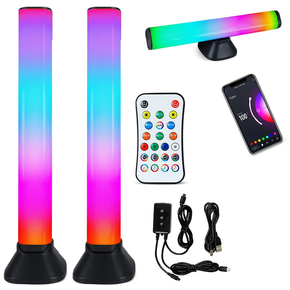 

RGB музыкальная подсветильник, умный ночсветильник с дистанционным управлением, декор для гостиной, светсветильник льники для игр, ТВ, вечер...