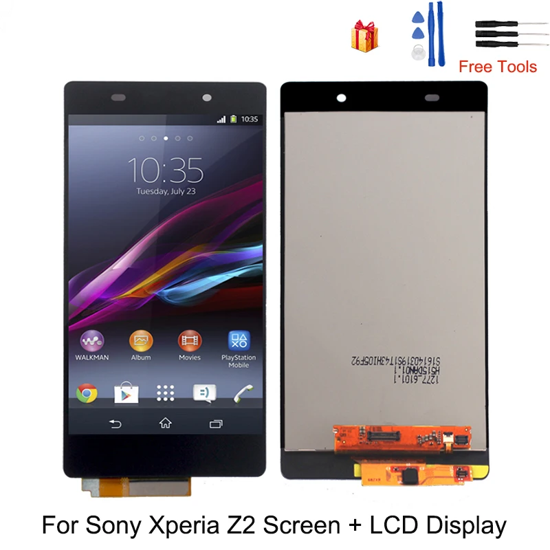 ЖК дисплей для Sony Xperia Z2 дигитайзер в сборе стекло D6502 D6503 сменный экран бесплатные