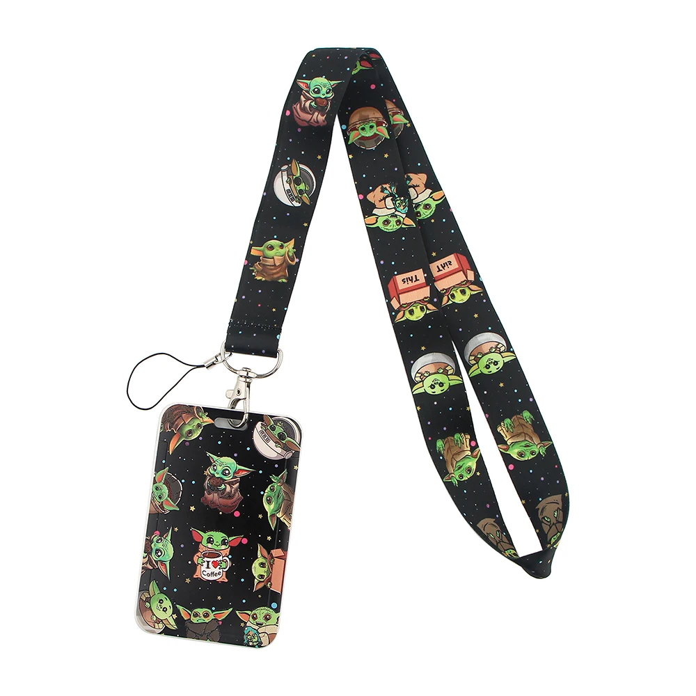

YA154 Lanyard For Children Keychain Cheetah Badge Camera USB Keychain Lanyard Neck Strap Baby Cartoon Lanyard With Card Set