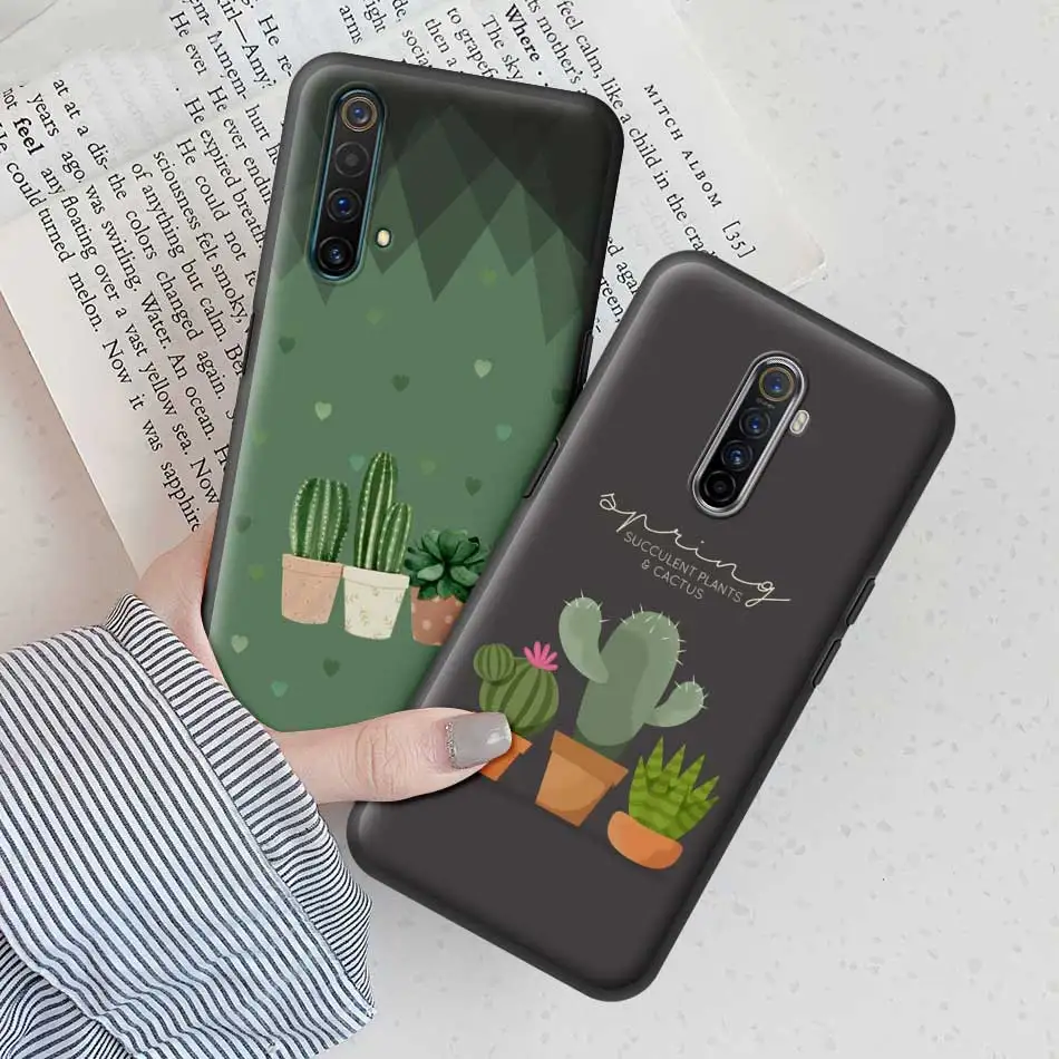 Чехол из ТПУ для Realme X50 5G X2 5 6 Pro 5i 6i XT C3 Narzo 10 10A Черный силиконовый чехол с милым