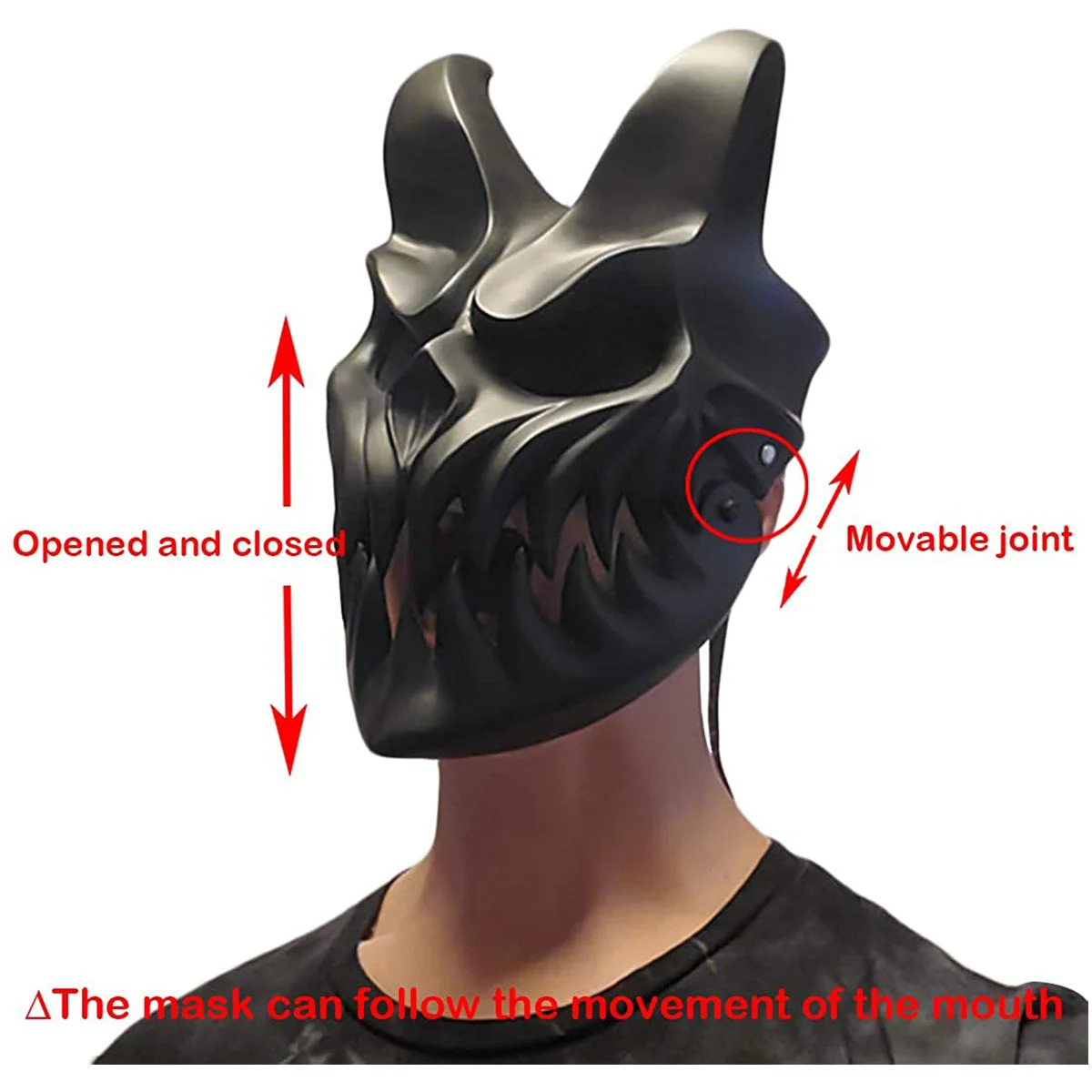 

Slaughter To Prevail Demon's Resin Mask Kid of Darkness Mouth Can Move Deathcore Band Cosplay Helmet for Adults Music Party
