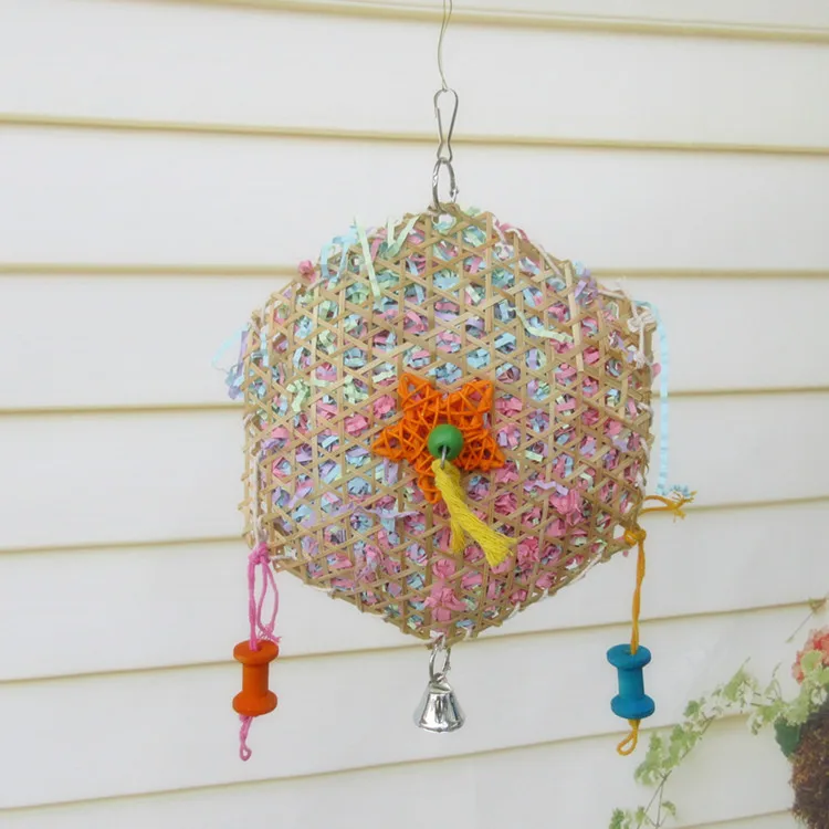 Бамбук попугай для лазания кусания матовый соломенный канат игрушки домашних