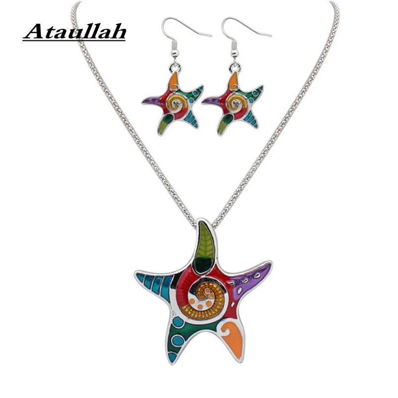 Комплект ювелирных изделий ataulлла креативные милые серьги ожерелье красочное