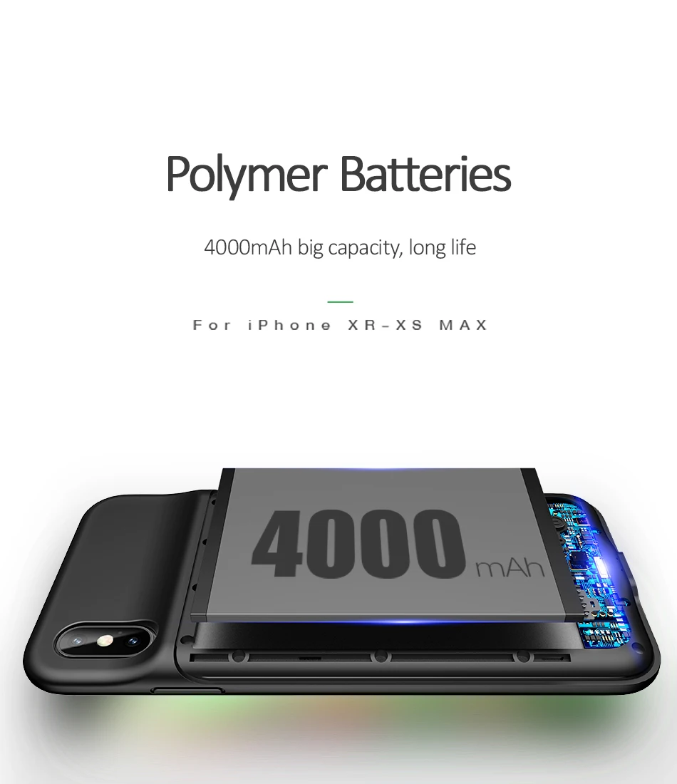 USAMS Батарея Зарядное устройство чехол s для iPhone X XR XS 6 6s 7 8 плюс 3000/4200 мА/ч, Мощность банк чехол тонкий внешний блок резервного Зарядное устройство Чехол