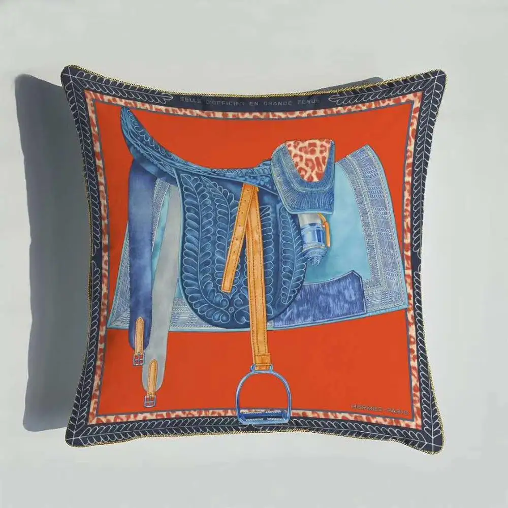 Европейский дизайн Cojines Decorativos Para Sof Зара* женский геометрический конский бренд чехол для подушки с Северными мотивами Королевский роскошный чехол для подушки - Цвет: 4