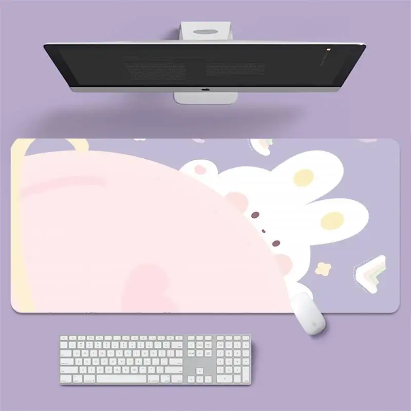 

Резиновый прочный Настольный коврик для мыши с милым рисунком кролика из аниме, большой игровой ноутбук XL, Нескользящий Резиновый Офисный К...