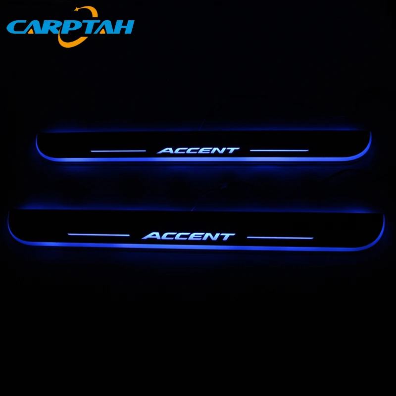 Carptah отделкой педаль светодиодный автомобильный светильник порога Накладка путь