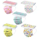 Маски детские одноразовые трехслойные с фильтром и заушными петлями, 50 шт.