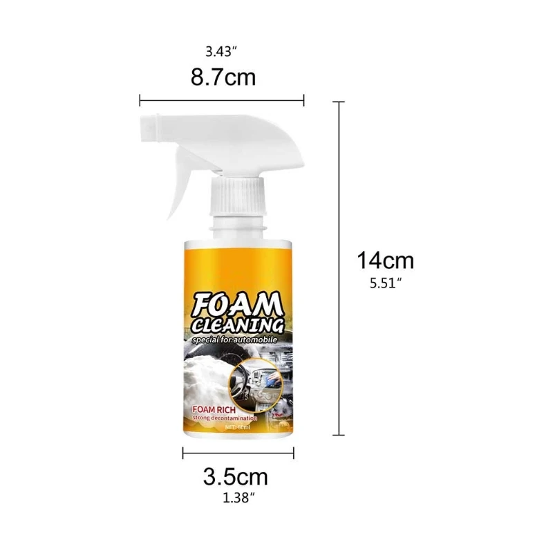 All-Purpose Bubble Cleaner Kitchen Grease No Rinsing Is Required Multi-Purpose for Couches Car Seat Sofa Foam | Автомобили и