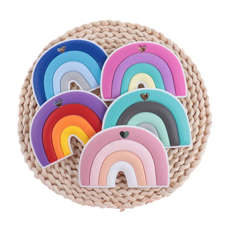 Mordedor de silicona para beb&eacute;s, cadena de chupete, accesorios para el cuidado de los dientes, regalos de Baby Shower, sin BPA, 10 piezas-1