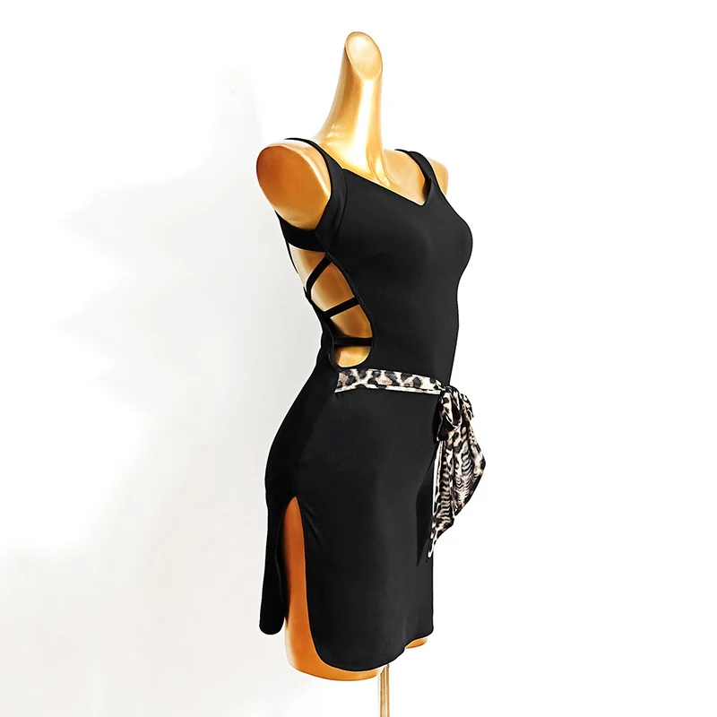 Женское платье для латиноамериканских танцев откровенное с открытой спиной