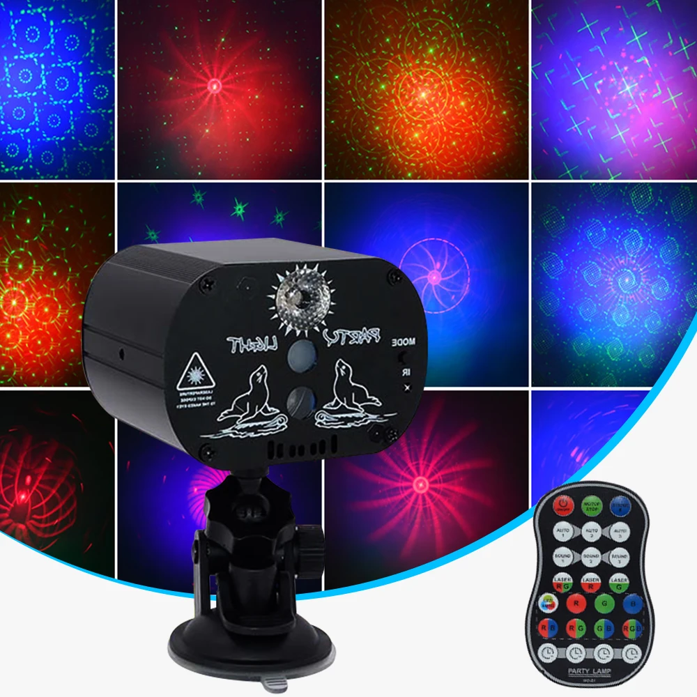 

128 Patterns LED Disco Light Professional DJ Stage 8 Holes 60 Patterns in 1 3Holes Stage Light Laser Projector Lights Music