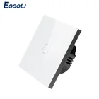 Сенсорный переключатель Esooli, 1 комплект, 220 В, стандарт ЕС, настенный светильник, сенсорный экран, Хрустальная стеклянная панель, светодиодный светильник, сенсорный переключатель