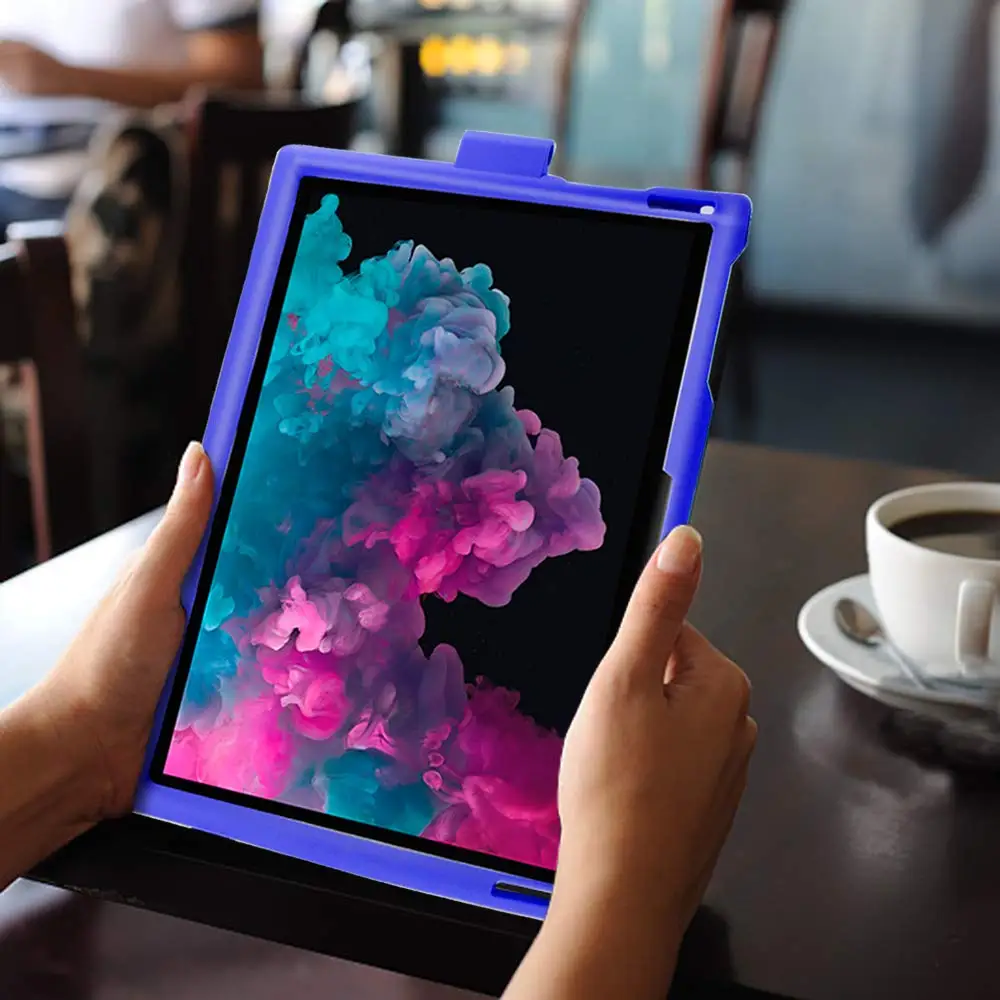 

Bouncing Case For MicroSoft Surface Pro 3 4 5 6 7 Silicone Rugged Tablet Cover Shockproof Bumper With Pen Holder