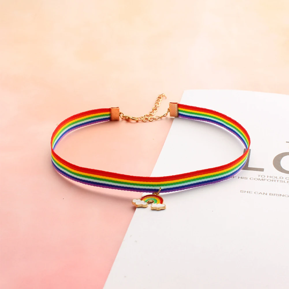 1 предмет Новинка Мода полиэстер Радужное колье ожерелье для женщин ювелирные