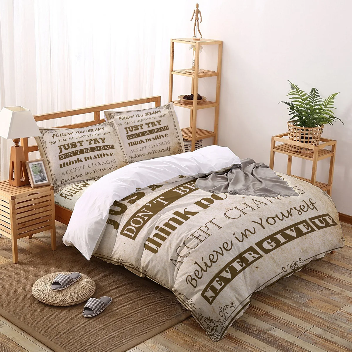 

Follow You Dreams Text Retro Bedding Set For Home Duvet Cover Set Bedclothes Bed Linens Sheet Queen King Size Qulit Covers