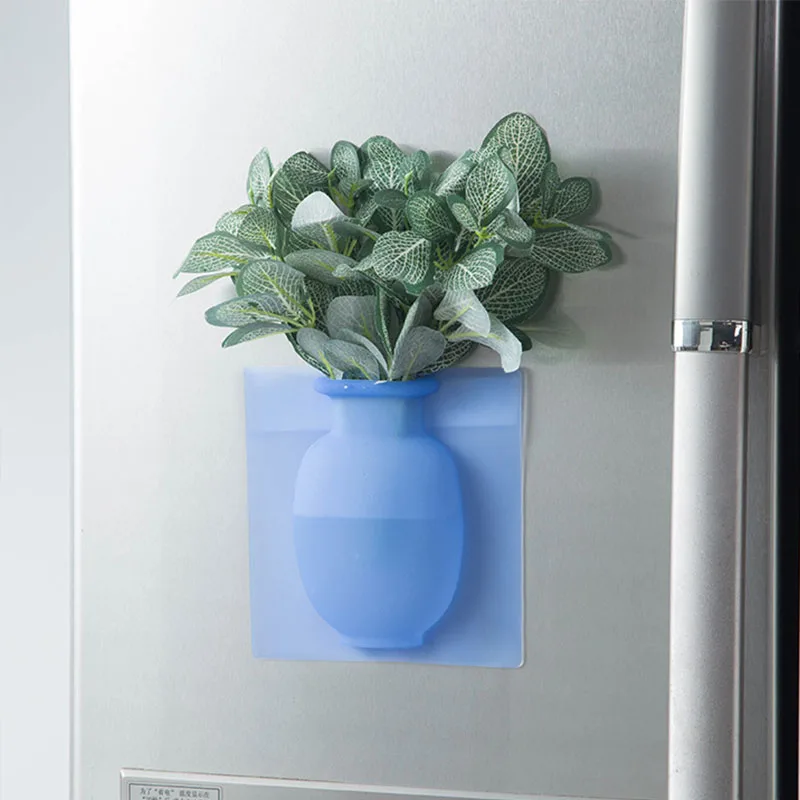 Креативная 3D Силиконовая ваза Strongwell присоска для холодильника настенная мягкая