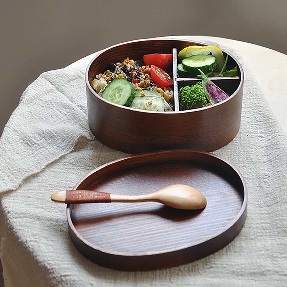 Baispo 3 шт./компл. Bento Box японский стиль ланч бокс для деревянные детские игрушки материал ПОСУДА Контейнеры для еды с отсеками здоровые