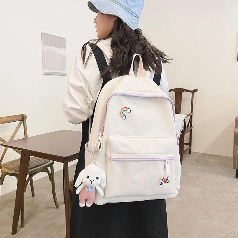 

Backpack Book Bags Hot 2021 College School Bag Laptop Boy Female Casual New Fashion Nylon Unisex Travel Women For Teenage Girls