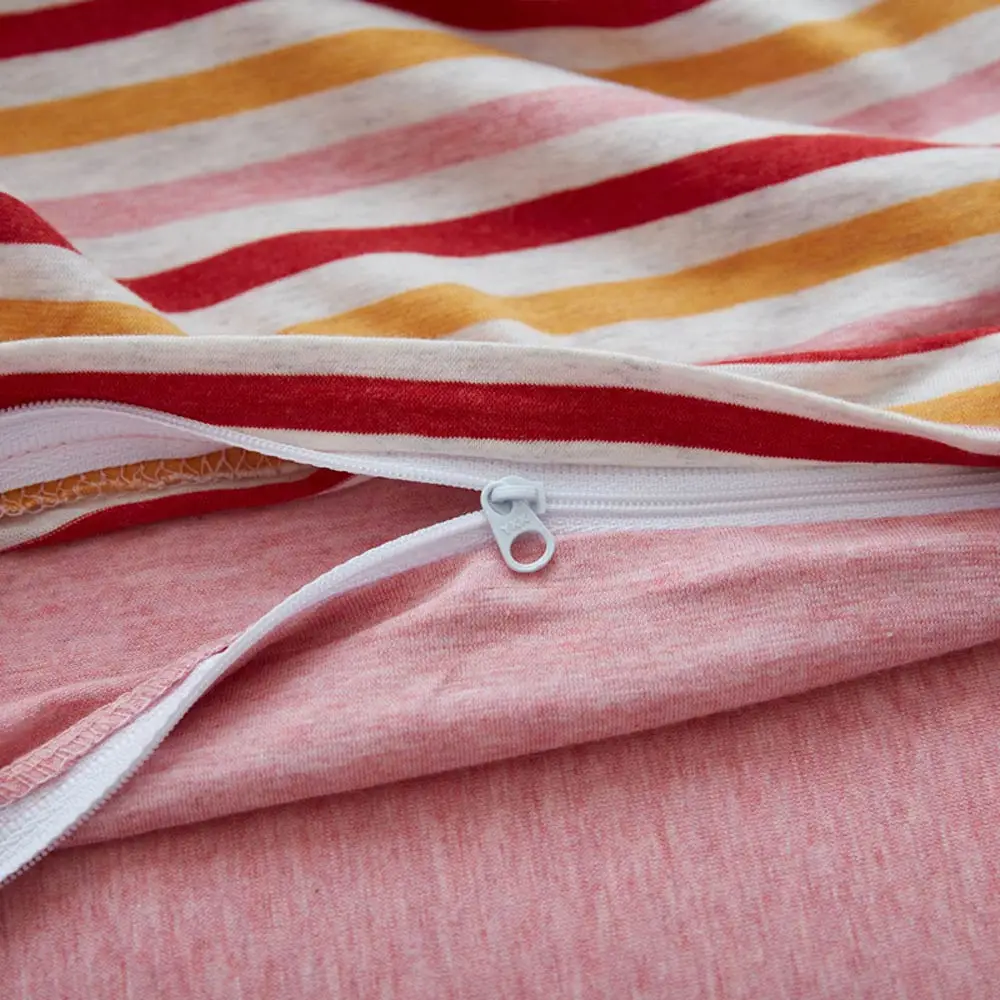 Хлопковый комплект постельного белья Papa &amp Mima с красными оранжевыми линиями