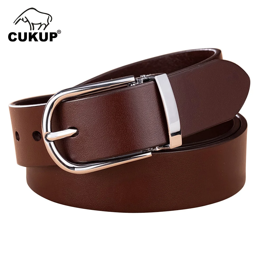 CUKUP 2022 New Design Top Quality Cow Genuine Leather Male Casual Style Belts for Men Retro 33mm Width Jeans Accessories NCK1163