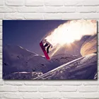 Плакаты и принты из шелка, мотивационное искусство, экстремальные виды спорта, снежные горы, катание на лыжах, для гостиной, дома, картины, настенные декорации