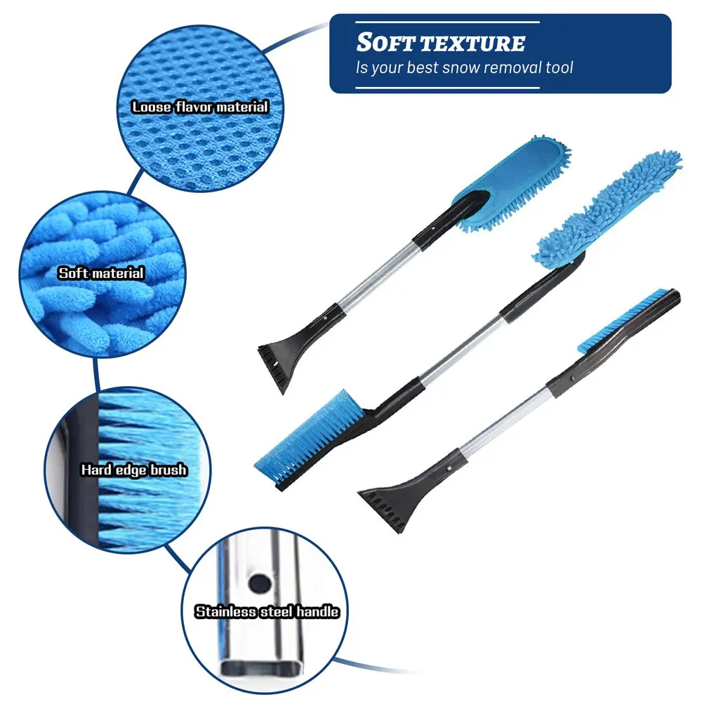 

Car Snow Brush 3-in-1 Combination Snow Shovel Detachable Snow Removal Brush Ice Scraper Car Cleaning Tools