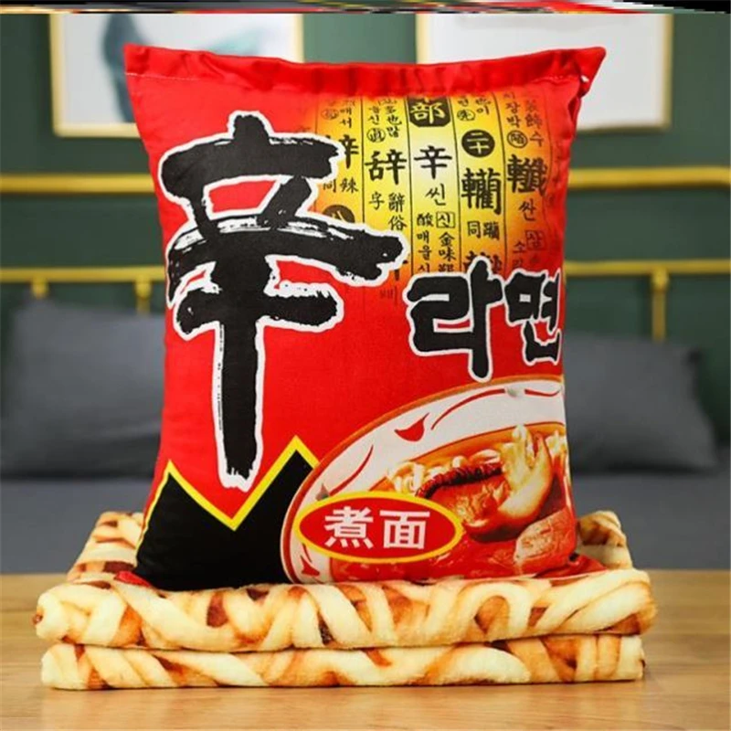 Kawaii Одеяло моделирование мгновенный забавные Лапша плюшевая подушка с мягкие