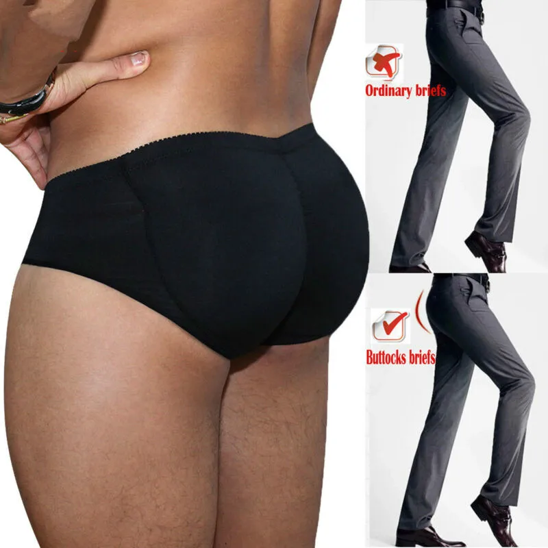 

S -3XL Men's Padded Butt Enhancer Booty Booster Molded Boyshort Underwear Briefs