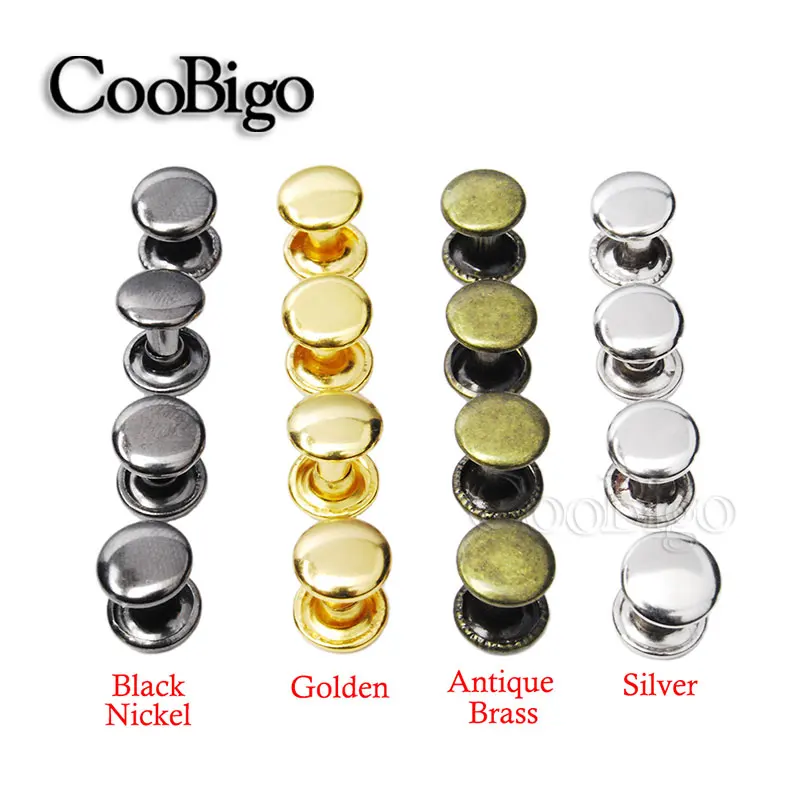 Металлические двойные заклепки 8x8 мм 50 комплектов круглые для кожаных сумок