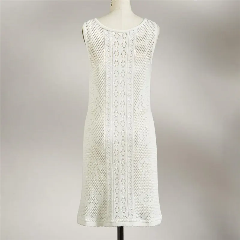 

2021 Crochet Knitted Beach Cover up dress Beach Tunic Pareos Bathing Suit cover up Swim cover up Robe Plage Beachwear #Q435