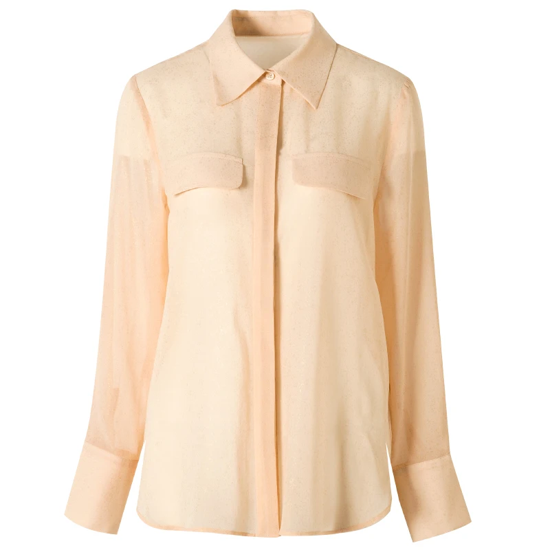 Женская блузка из натурального шелка свободная рубашка 100% тутового шелкопряда с