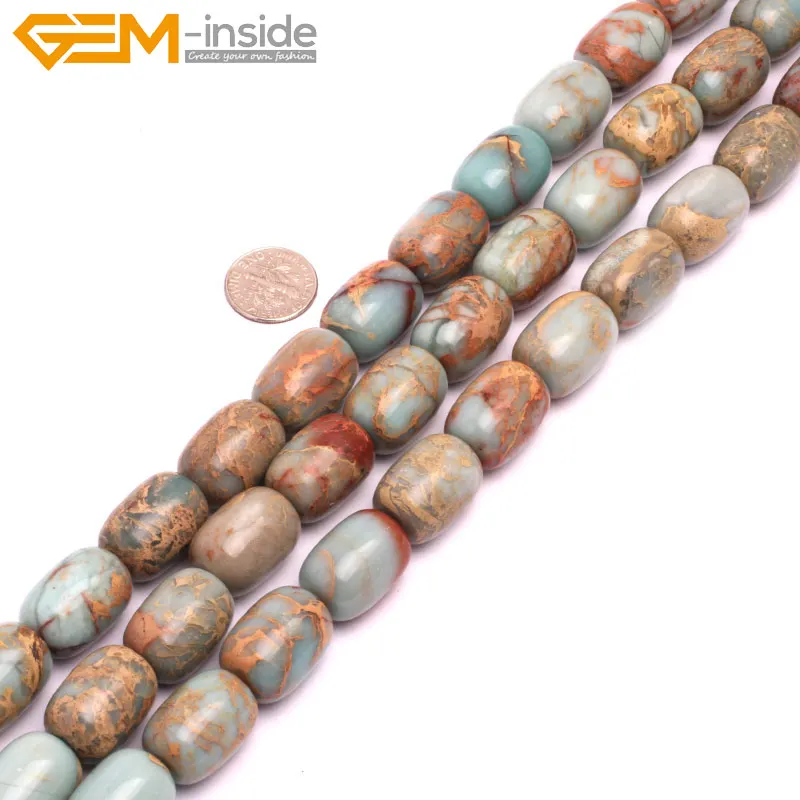 Gem-inside Natural Tube Cylinder Columnar Column Multicolor Shoushan Jaspers Beads For DIY Jewelry Making 15inches | Украшения и