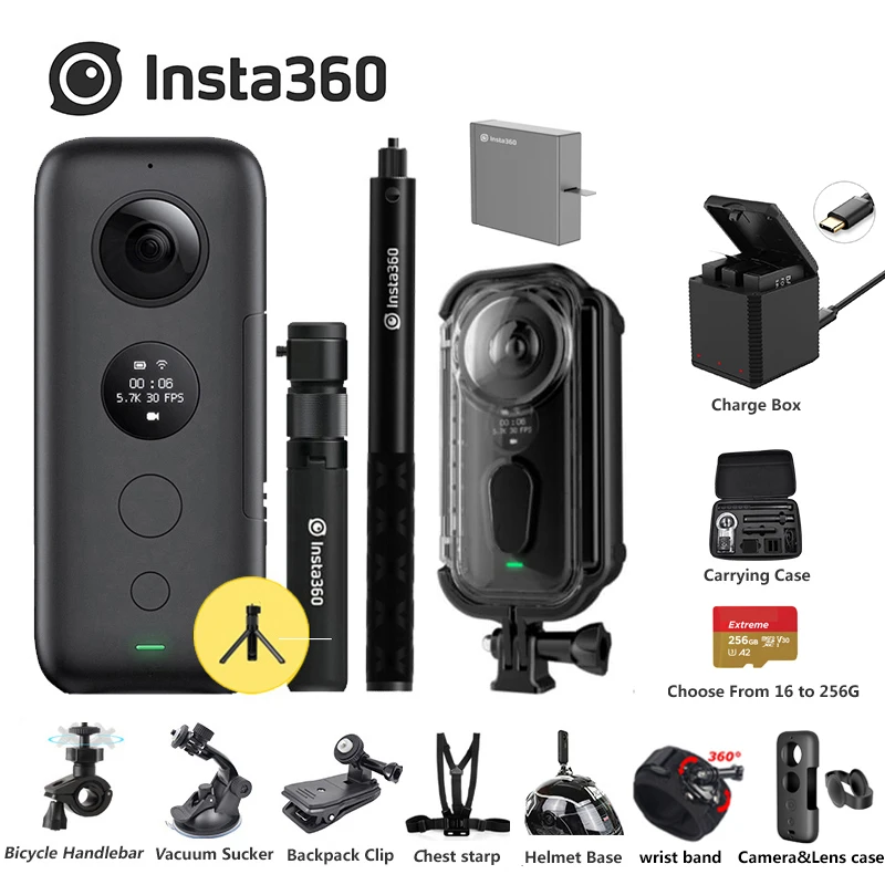 Insta360 One X Спортивная Экшн-камера 5,7 K видео 18MP Insta 360 ONE X селфи-палка Bullet Time Venture чехол - Цвет: Bundle 7